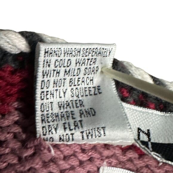 Vintage Bon Magique Womens L Knitted by Hand Sweater Vest Front Button Fringe - Picture 11 of 13